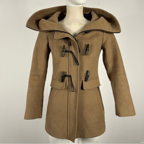 Mackage Zandra Wool & Cashmere Hooded Duffel Coat Camel   XXS   EUC - Picture 4 of 14